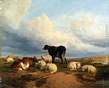 Thomas Sidney Cooper Canvas Paintings - Canterbury Meadows
